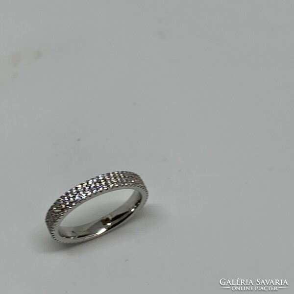 Minimalista gyűrű, cirkóniával kirakva