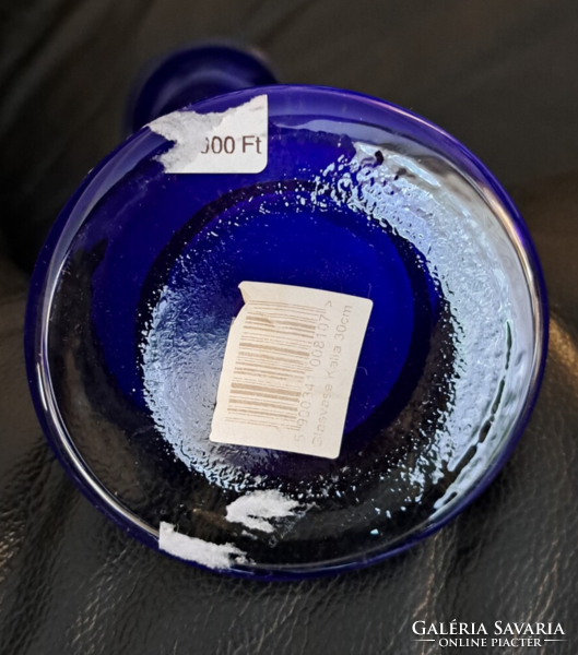 Kék, 30 cm-es üveg kála váza