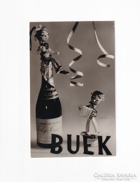 B:01 New Year - Búék postcard black and white