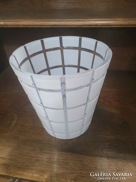 Ajka crystal metropolitan white Faberge collection large vase or champagne bucket!