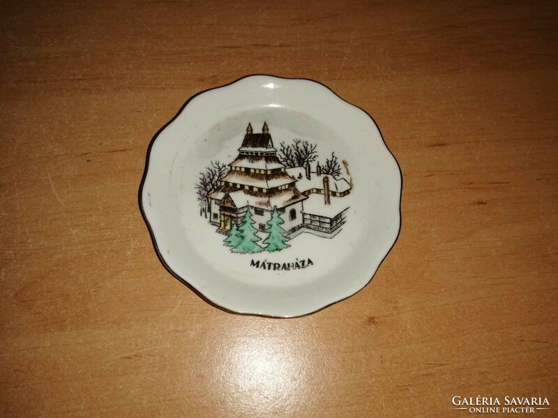 Aquincum porcelain loft house commemorative decorative plate - dia. 8.2 cm (1/p)