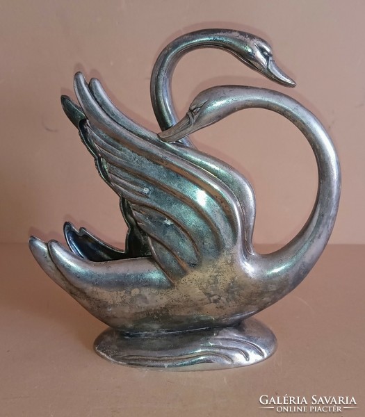 Pair of art-deco napkin holders with nickel-plated swans. Negotiable.