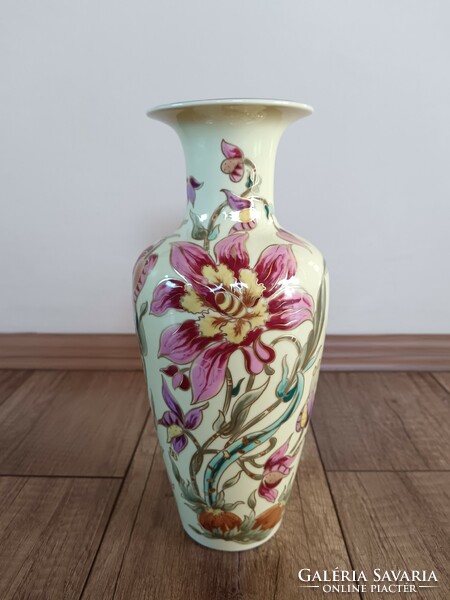 Régi Zsolnay Orchidea mintás porcelán nagy váza