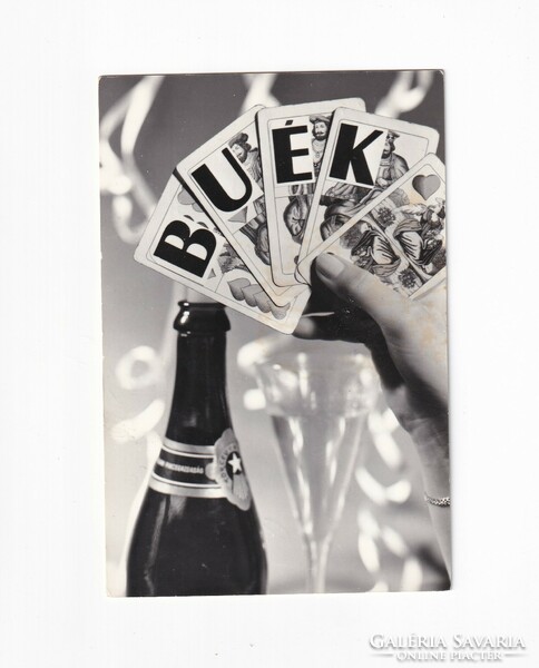 B:04 New Year - Búék postcard black and white