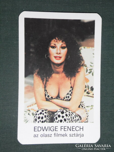 Kártyanaptár,MOKÉP,mozi,Edwige Fenech színésznő,reotikus női modell,1983 ,  (1)