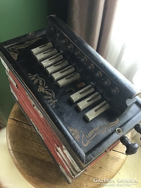 Antique tango accordion with Art Nouveau decoration