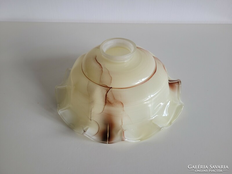 Old vintage ruffled edge glass ceiling lamp shade kitchen lamp chandelier