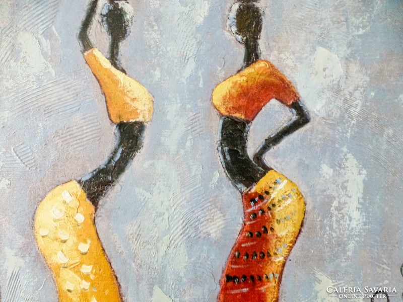 Art deco painting. African girls