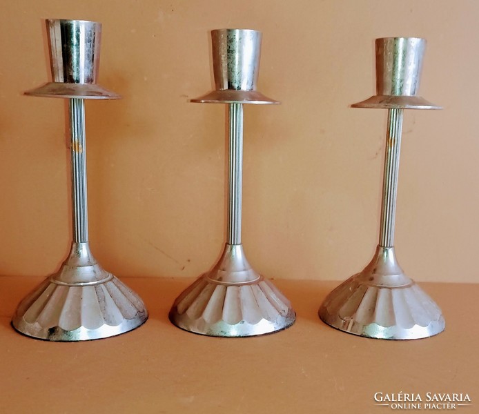 Vintage art deco metal candle holder 3 pieces. Negotiable.