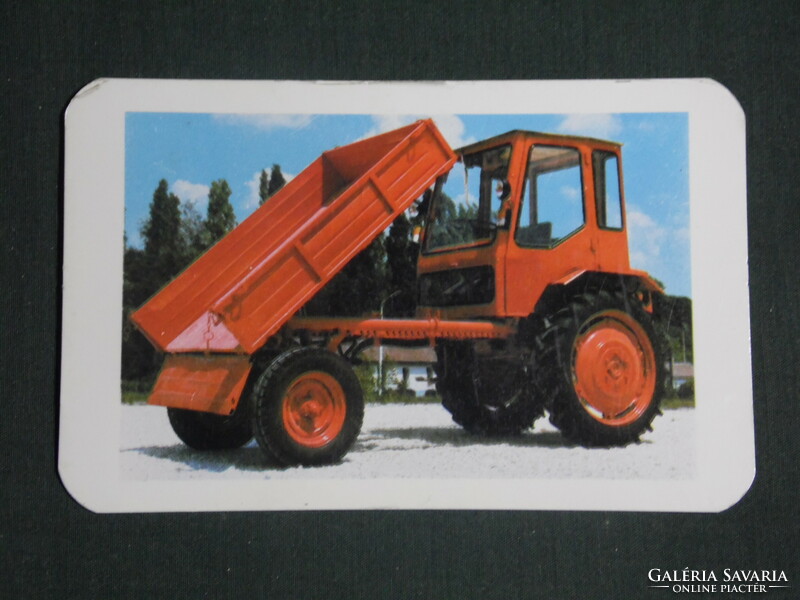 Kártyanaptár, Agroker Agrotröszt Budapest, TZ , T16 platós traktor munkagép ,1981 ,  (1)