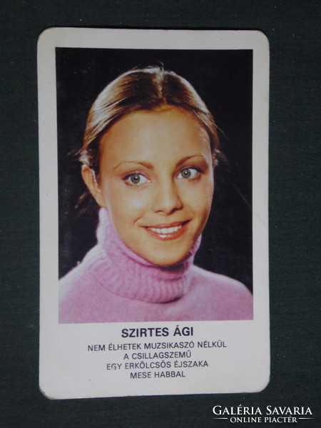 Card calendar, motion picture cinema, Szirtes Agi actress, 1979, (1)