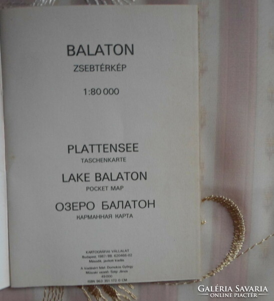 Retro map 1.: Balaton pocket map (1987-1988, Hungarian map)