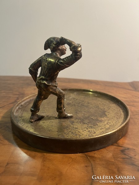 Copper dancing figure with copper tray