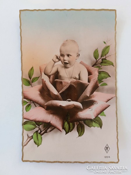 Old postcard photo postcard baby