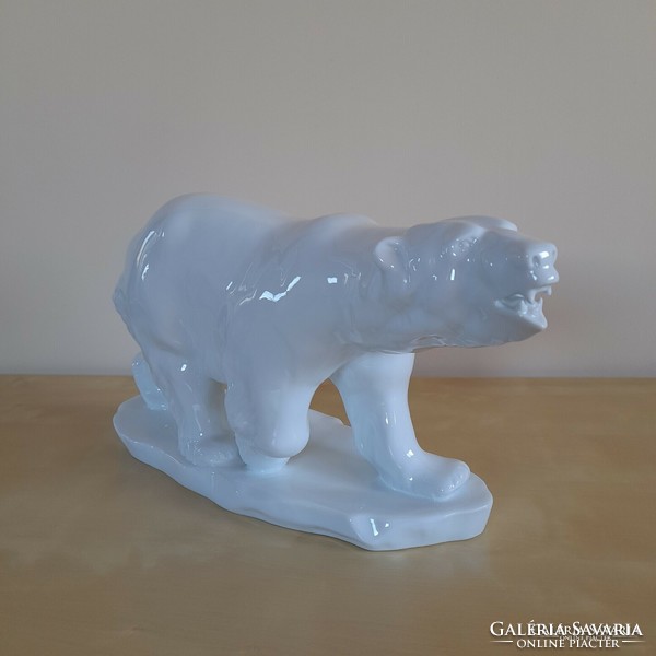 Old Herend large porcelain polar bear figure