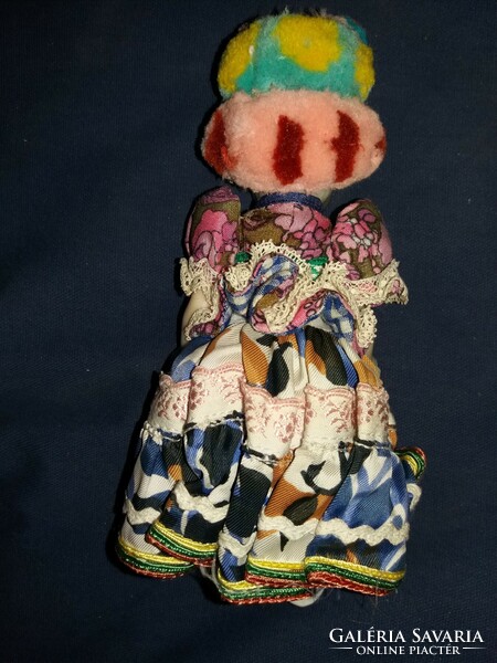 Antique celluloid Hungarian Matyó doll very nice condition + in old paper 20 cm according to pictures