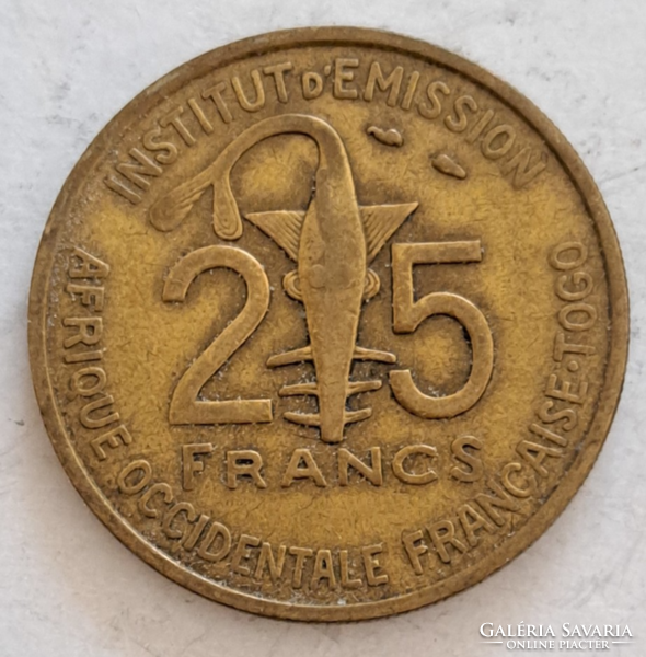 1957. West African States French Union (1946-1958) 25 francs (806)