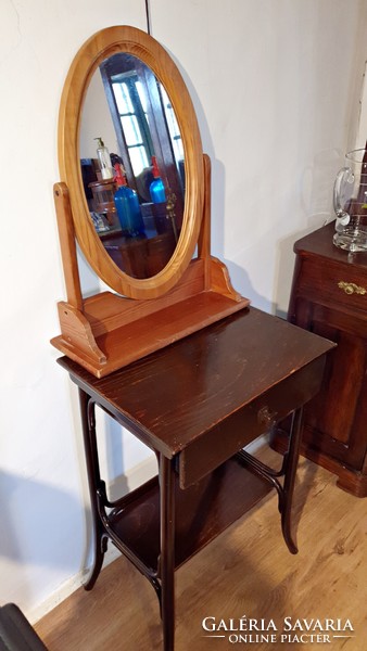 Antique thonet table with drawers and shelves