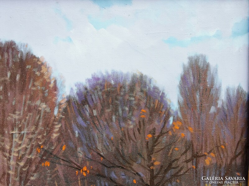 Painting signed by Márton | autumn landscape | 89*69*4 cm | zichy mihály creative community