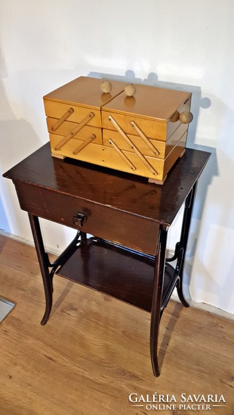 Antique thonet table with drawers and shelves