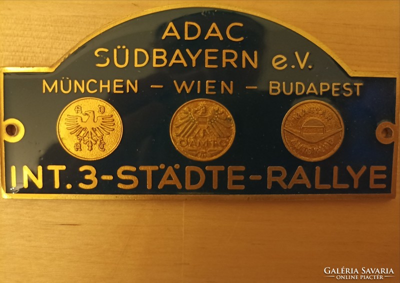 1974 - 3-Städte rallye - Munich-Vienna-Budapest plaque