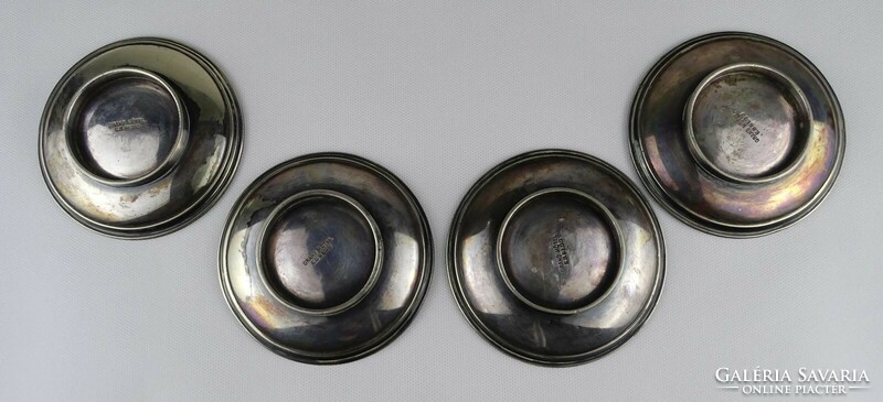 1P255 old silver-plated catering industry alpaca bowl 4 pieces grand hotel essegg