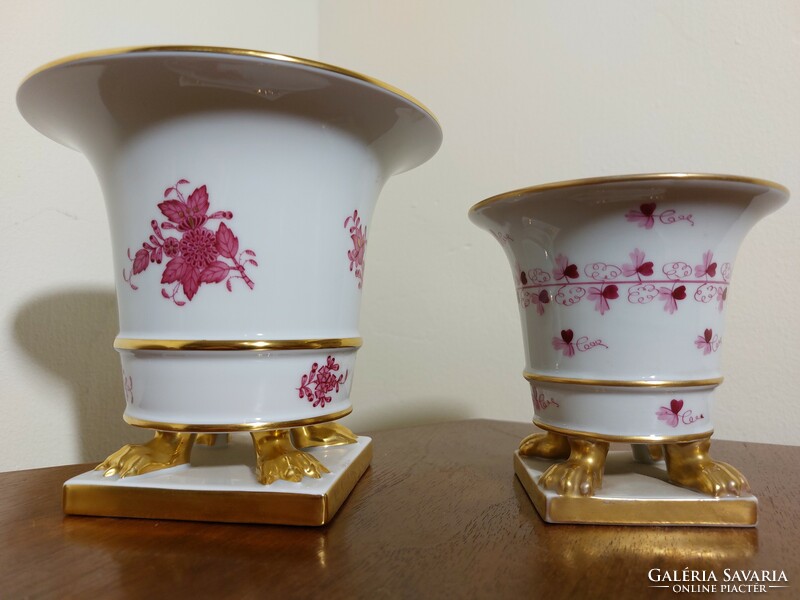 Pair of Herend Indian baroque nail vases (17)