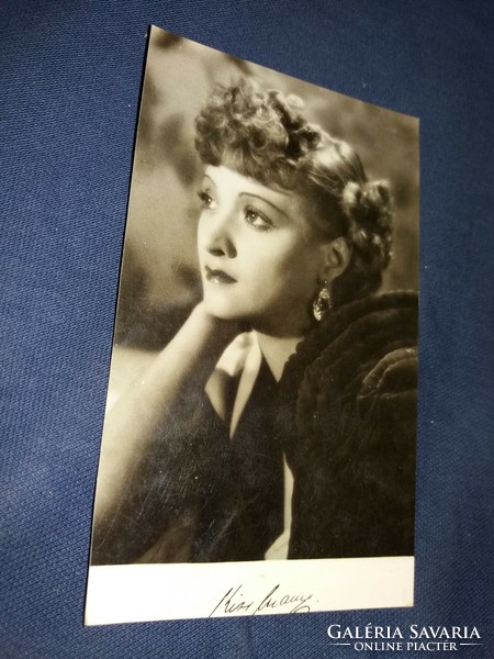 Antik dedikált fotó KISS MANYI színművésznő képeslap a képek szerint