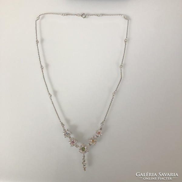 Women's white and colored diamond necklaces