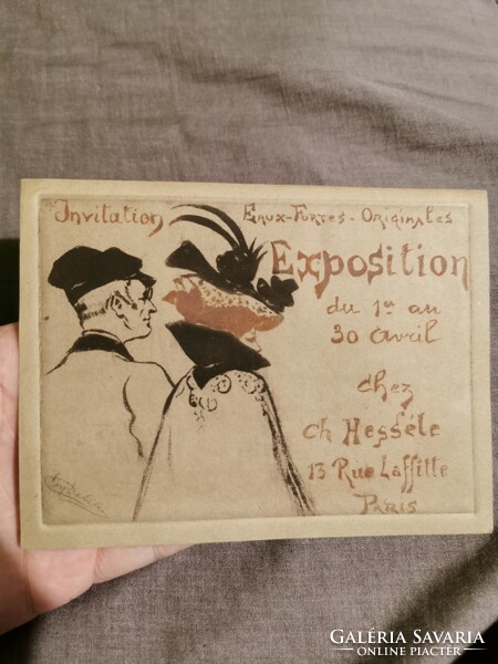 Eugene Delatre, (francia, 1864-1938), Carte d'invitation  Rézkarc6 RITKA!!EREDETI!!