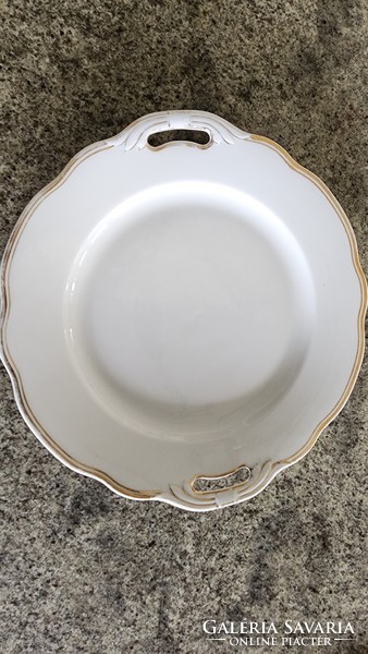 Zsolnay marked quality gilded porcelain cake plate cake stand