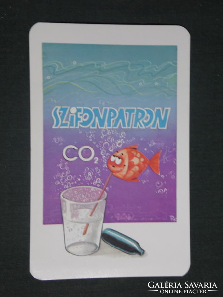 Card calendar, siphon cartridge, carbonic acid production company, beets, graphic artist, humorous, 1978, (1)