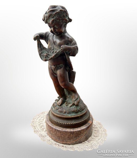 Theodore Alexander, French style bronze statue on a marble plinth