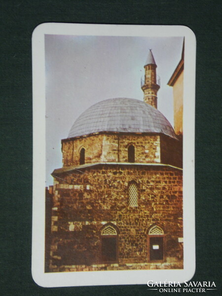 Kártyanaptár, Pécs idegenforgalmi hivatal,Jakováli Hasszán-dzsámi és minaret,1977 ,  (1)