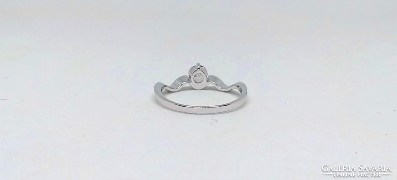 10K wgf (white gold filled) ring with clear cz crystal (65)