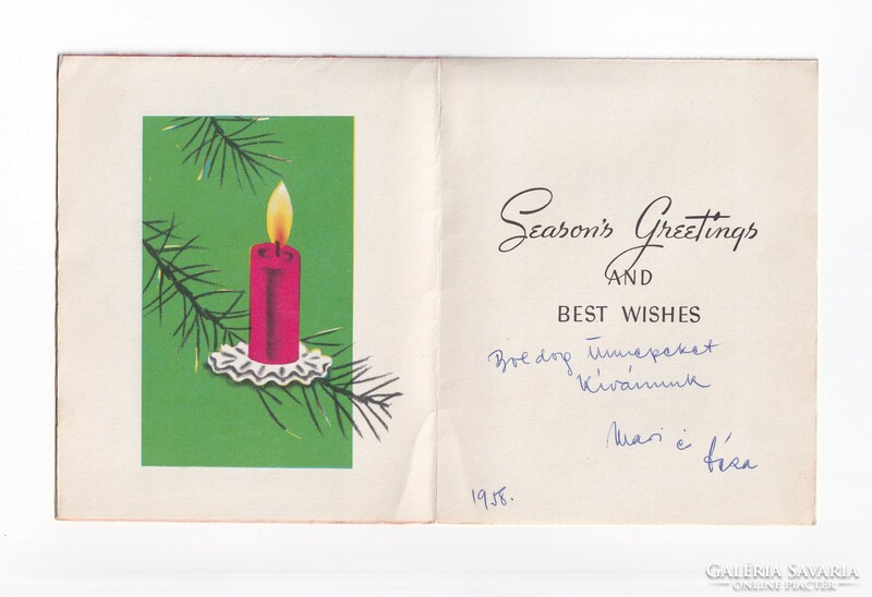 K:038 Karácsonyi boríték képeslap 1958