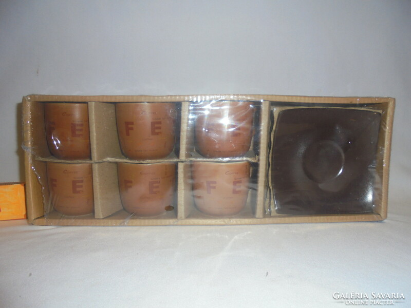 Six-person ceramic coffee set in unopened packaging