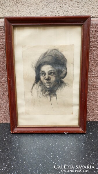 Female portrait, graphic framed