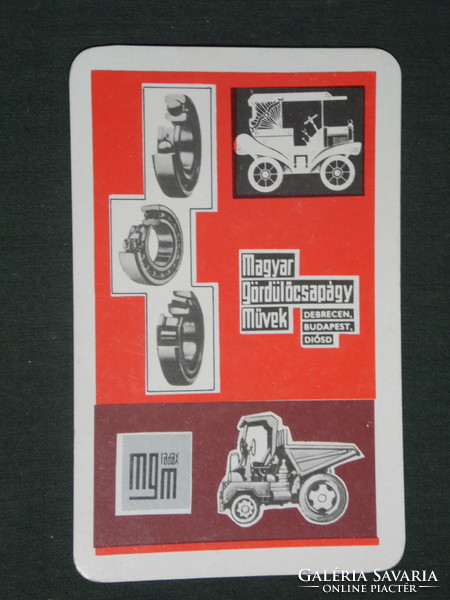 Card calendar, Hungarian rolling bearing works, Budapest, dump truck, 1977, (1)