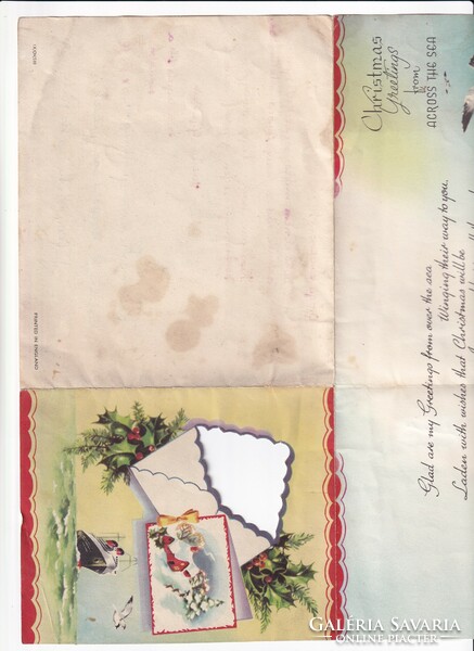 K:038 Karácsonyi nagyalakú boríték képeslap 1957