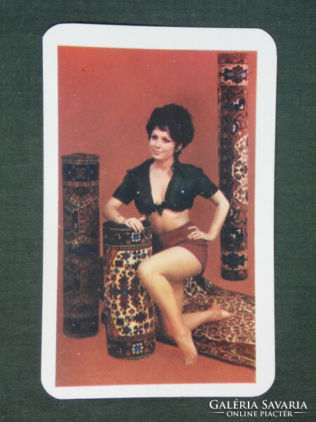 Kártyanaptár, Békésszentandrás szőnyegszövő szövetkezet ,erotikus női akt modell,1972 ,  (1)