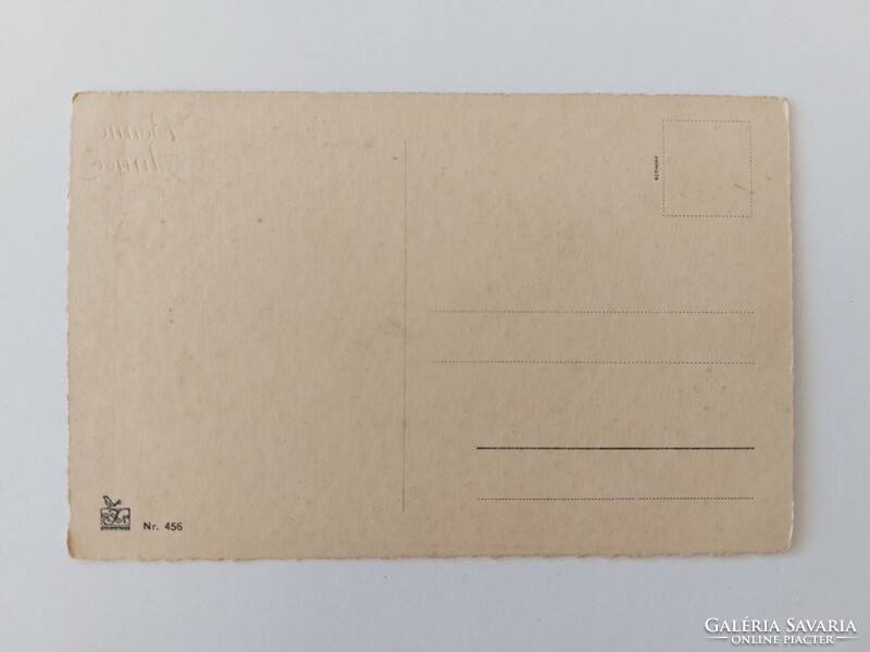 Régi képeslap fotó levelezőlap síelő