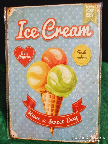 Ice Cream Vintage fém tábla ÚJ! (92)