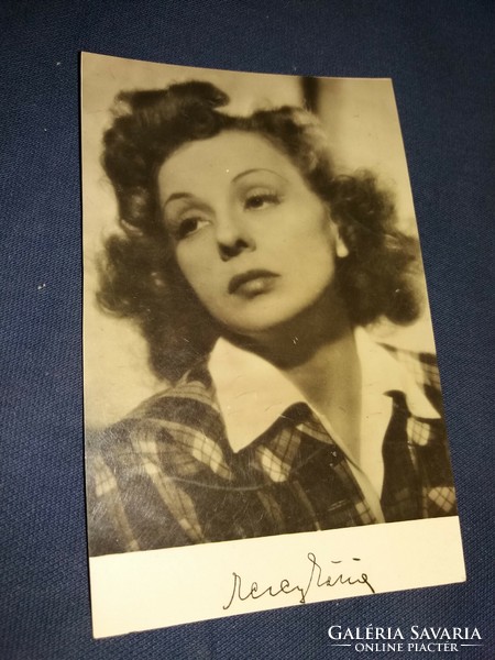 Antique autographed photo postcard of painter Mária Mezey according to the pictures