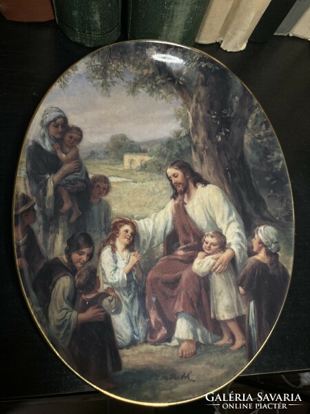“Jézus megáldja a gyermekeket” fali tányér
