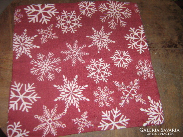 Wonderful woven burgundy white snowflake Christmas pillow