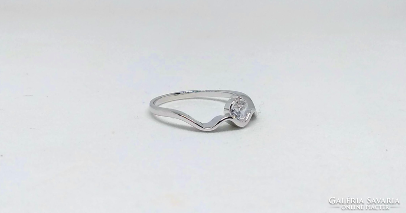 10K wgf (white gold filled) ring with clear cz crystal (65)