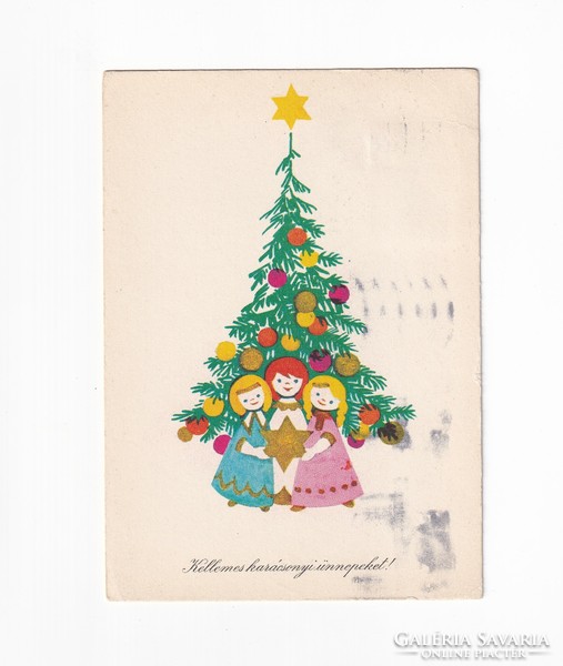 K:049 Karácsonyi képeslap Retro