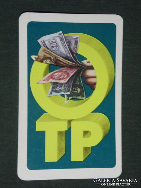 Kártyanaptár, OTP takarékpéztár,grafikai rajzos,papírpénz,1975 ,  (1)