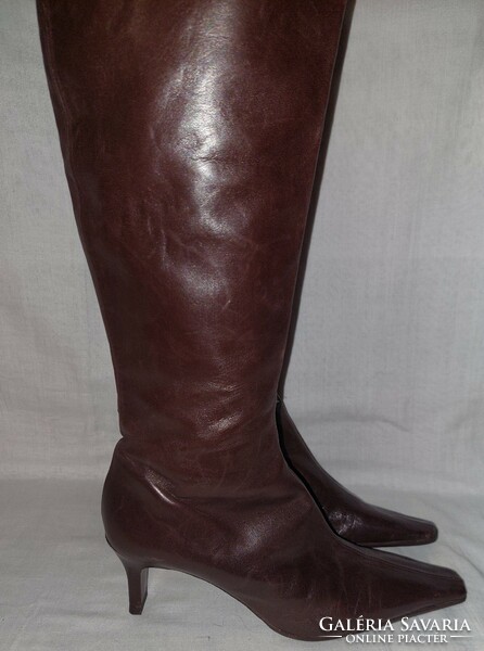 Enzodisiena Italian brown leather boots (37)